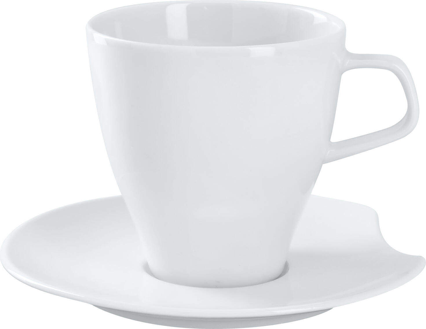 Vega Contrast Porcelain Saucers, White, 16 cm Diameter, Dishwasher and Microwave Safe, Set of 6