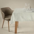 Fața de masă LUSINI Solutions GmbH Munera, 100x100 cm Pătrată, Jacquard Floral din Poliester Alb Crem, Călcate Ușor, OEKO-TEX Standard 100