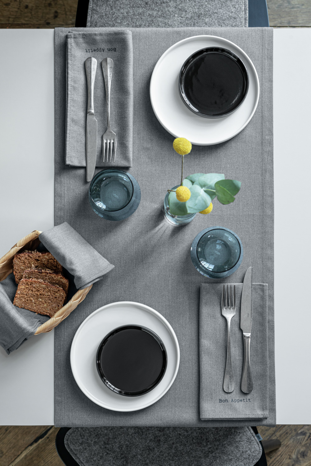 VEGA Memory Table Knife Set of 12, Chrome Stainless Steel 13/0, Patinated Finish, Rust-proof, 23.5 cm, Silver, Dishwasher Safe for Catering and Hotels