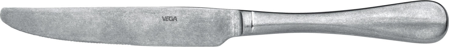 VEGA Memory Table Knife Set of 12, Chrome Stainless Steel 13/0, Patinated Finish, Rust-proof, 23.5 cm, Silver, Dishwasher Safe for Catering and Hotels