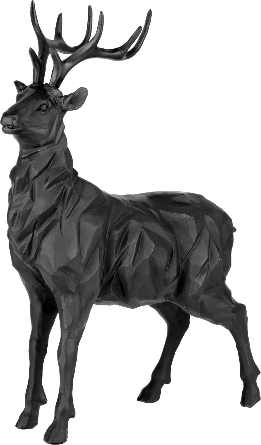 Фигурка оленя Vega Lautaro, геометрический рождественский декор, черный полирезин, 25x10x31.5 см