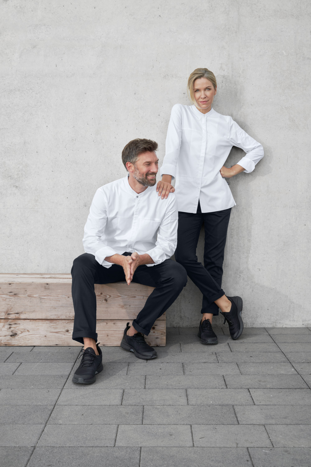 Jobeline Raphael Women's Chef's Jacket, Long-Sleeved, White, Size 34, 65% Polyester 35% Cotton, Breathable Piqué Back, OEKO-TEX Standard 100