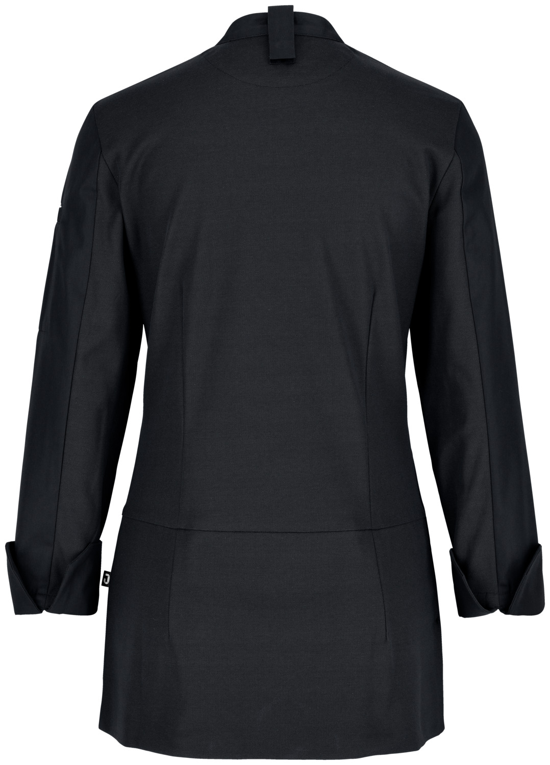 Jobeline Raphael Women's Long-Sleeved Chef Jacket, 65% Polyester 35% Cotton, Slim Fit, Breathable Piqué Back, Black, Size 44