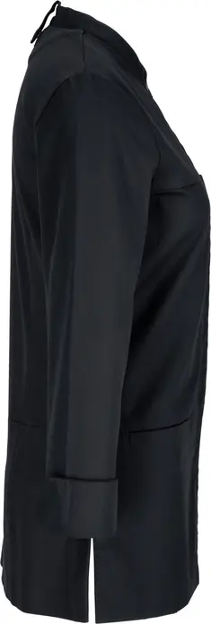 Jobeline Raphael Women's Long-Sleeved Chef Jacket, 65% Polyester 35% Cotton, Slim Fit, Breathable Piqué Back, Black, Size 44