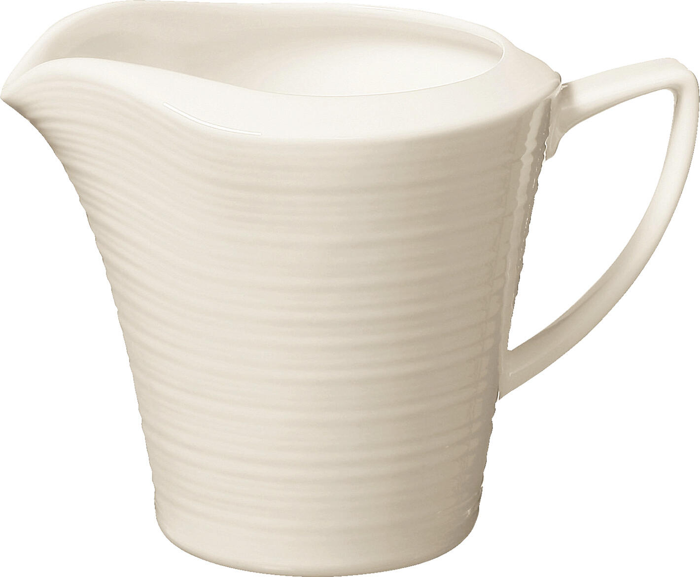 VEGA Skyline Bone China Milk and Sauce Jug Set of 6, 190 ml, Cream White, Modern Classic Relief Texture, Dishwasher and Microwave Safe