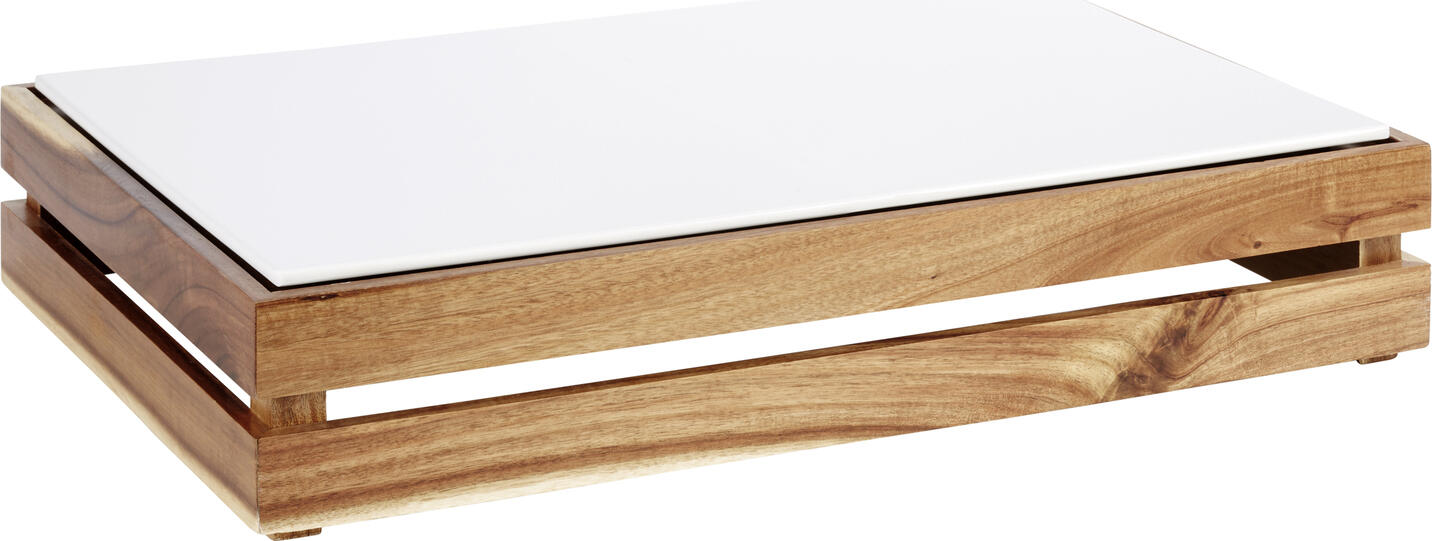 APS Superbox Acacia Wood Buffet Box, GN 1/1 Standard, 55.5 x 35 x 10.5 cm, Stackable and Reversible Design for Professional Gastronomy