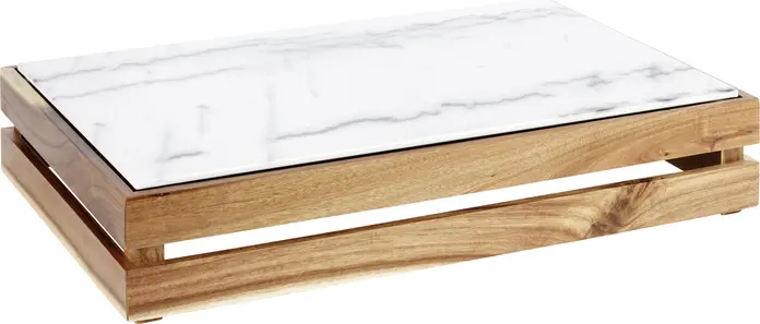 APS Superbox Acacia Wood Buffet Box, GN 1/1 Standard, 55.5 x 35 x 10.5 cm, Stackable and Reversible Design for Professional Gastronomy