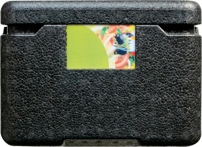 Thermo Future Box Box Mini Menu EPP Plastic Thermal Transport Box, 7L, Black, for 18x24 cm Containers, Dishwasher Safe, Recyclable