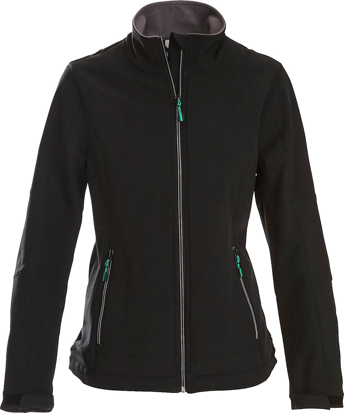 Printer Active Wear Women's softshell jacket Mika Damen-Softshelljacke Mika Women's softshell jacket Mika; Size 2XL; black Damen-Softshelljacke Mika; Kleidergröße 2XL; schwarz Upper: 94 % polyester, 6 % spandex. Lining: 100 % polyester. 280 g/m². 40 °C wash. Easy-care and breathable softshell jacket for women. With stand-up collar, 2 outer side pockets with zippers, 3 inner mesh pockets, one of them closable with zipper. Sleeves adjustable with Velcro, and waistband adjustable by drawstring with stopper. Slightly tailored shape with zipper in the center front and soft, warming fleece in the inner lining. Easy care, quick drying, non-iron. Back length: 65 cm for size S. Obermaterial: 94 % Polyester, 6 % Elasthan. Futter: 100 % Polyester. 280 g/m². 40°-Wäsche. Pflegeleichte und atmungsaktive Softshelljacke für Damen. Mit Stehkragen, 2 äußeren seitlichen Eingrifftaschen mit Reißverschlüssen, 3 innenliegenden Einschubtaschen aus Mesh, eine davon mit Reißverschluss verschließbar. Ärmel mit Klettverschluss einstellbar, sowie Bundweite durch Kordelzug mit Stopper. Leicht taillierte Form mit Reisverschluss vorne mittig und weichem, wärmenden Fleece im Innenfutter. Pflegeleicht, schnell trocknend, bügelfrei. Rückenlänge: 65 cm in Gr. S