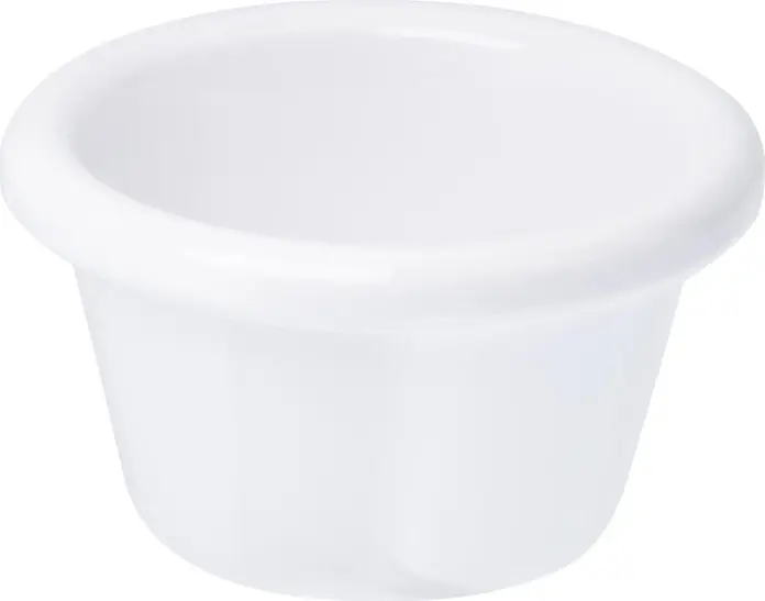 Bol pentru dip APS Assheuer + Pott Casual, Vas Rotund Conic din Melamină pentru Sosuri, 80 ml, Diametru 7.8 cm, Înălțime 4.5 cm, Alb, Stivuibil și Durabil, Compatibil cu Mașina de Spălat Vase
