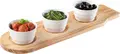 Pulsiva Lusini Marlow Mini Porcelain Bowls, White Round Ribbed Tiered Design, 160 ml, 9 cm Diameter, 5 cm Height, Dishwasher and Microwave Safe, Set of 6 Pieces