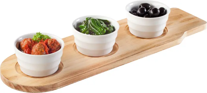 Pulsiva Lusini Marlow Mini Porcelain Bowls, White Round Ribbed Tiered Design, 160 ml, 9 cm Diameter, 5 cm Height, Dishwasher and Microwave Safe, Set of 6 Pieces