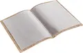 LUSINI Pasqua Softcover Menu A5, Natural Beige Polyurethane, Handmade in Europe, Clip Closure, Includes 3 Double Transparency Sleeves, 18x23.8 cm