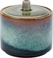 Cosy & Trendy Quintana Porcelain Sugar Bowl with Lid, Green, 220ml, 8x8.5cm, Handmade Glazed Finish, Dishwasher and Microwave Safe, Set of 6