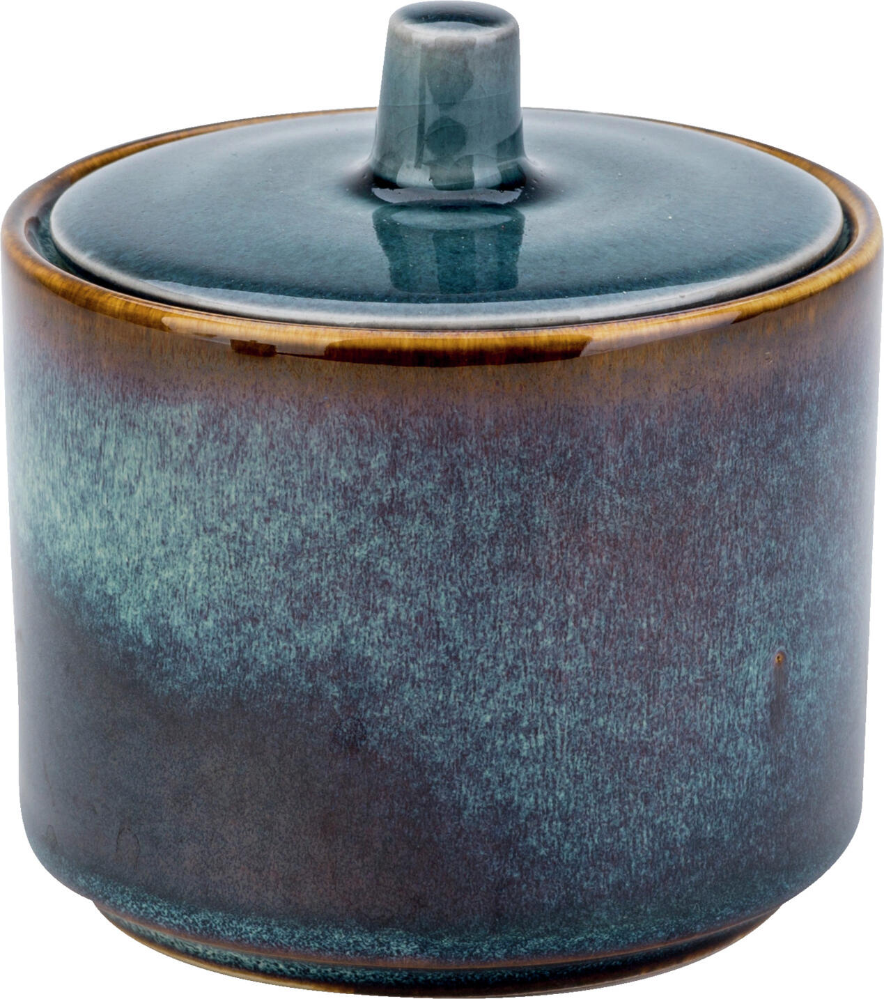 Cosy & Trendy Quintana Blue Porcelain Sugar Bowl with Lid, 220ml, 8x8.5cm, Handmade Glazed Finish, Dishwasher and Microwave Safe, Set of 6