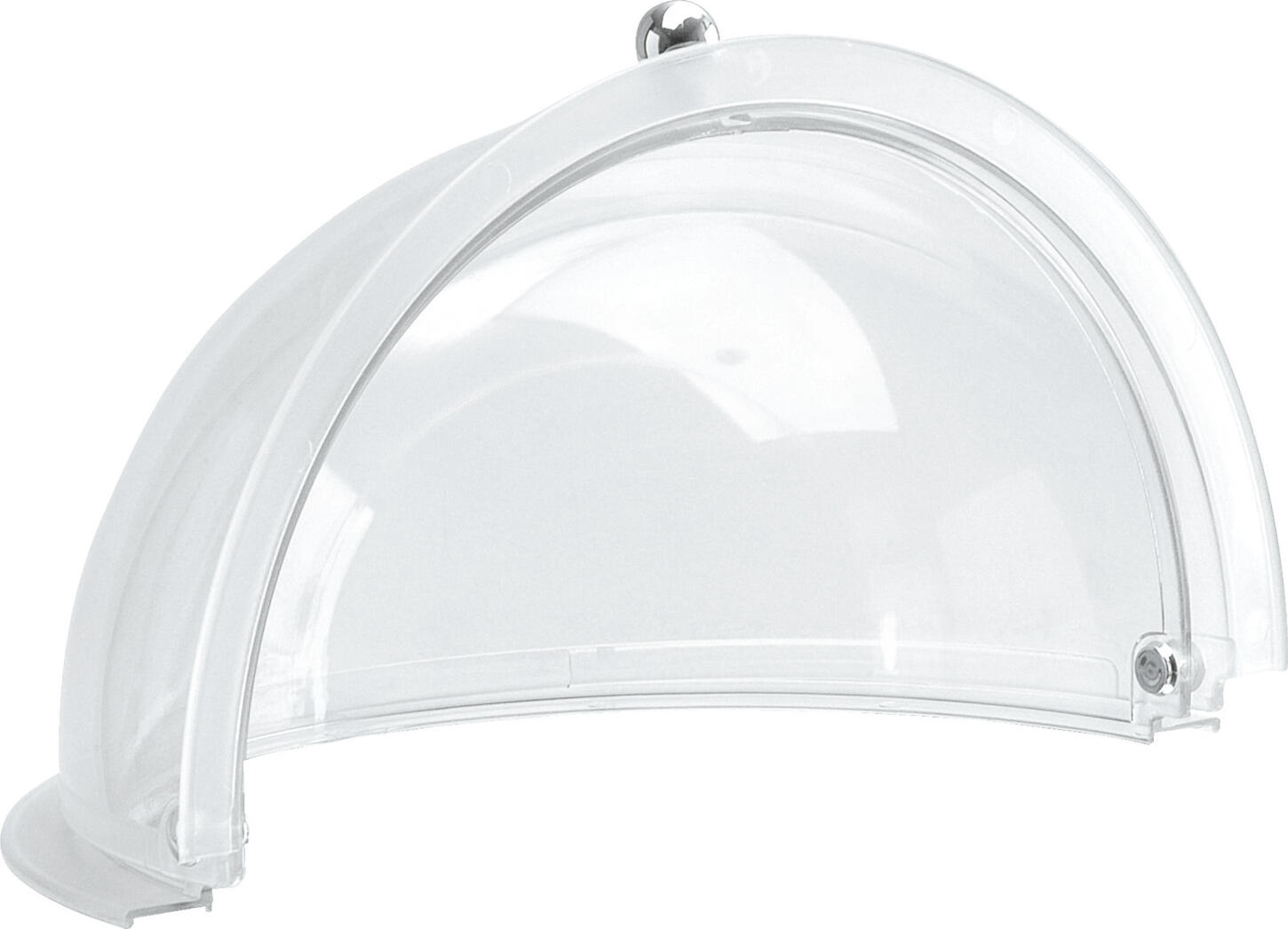 Copertă Rotundă Roll Top APS Marcia, SAN Transparent și Aluminiu, 38x40.5 cm, Mâner Cromat, Protecție Alimentară pentru Buffet