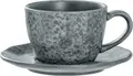 Vega Arona Espresso Cup Set of 6, 85ml Colored Porcelain with Matt Glaze, Anthracite, Irregular Edges, Dishwasher and Microwave Safe