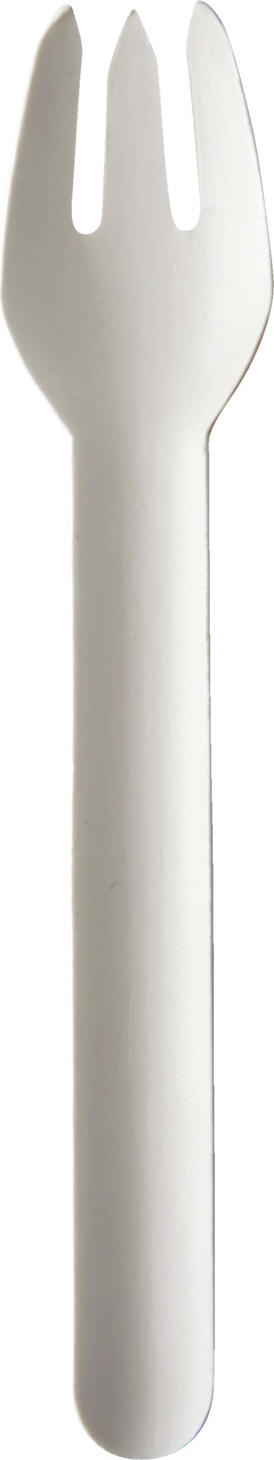 Furculite de unica folosinta Papstar Pure, din hartie biodegradabila si compostabila certificata FSC, albe, 15 cm, set de 1000 piese
