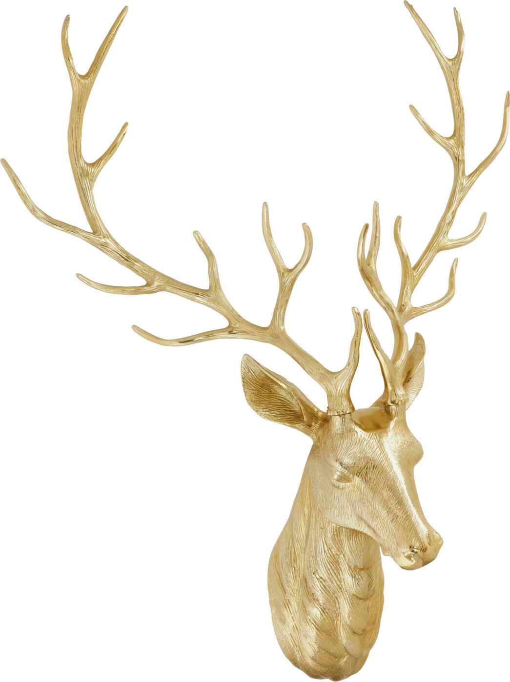 LUSINI Janne XXL Decorative Deer Head, High-Quality Aluminum, Gold, 104 x 132 x 35.5 cm, Indoor Wall Art with Bracket