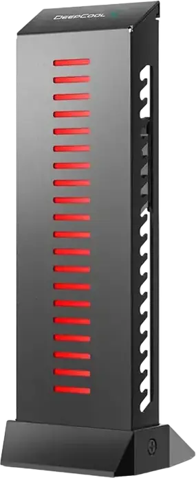 Держатель видеокарты Deepcool GH-01 A-RGB, адресуемая RGB подсветка, диапазон поддержки 47.2-154 мм, зубчатая регулировка, черный