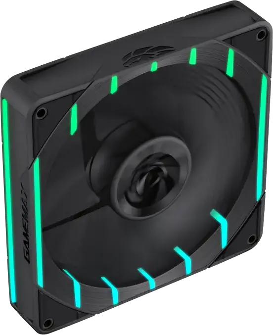Корпусный вентилятор GAMEMAX Tornado T12 Reversed ARGB, 120мм, PWM, 800-2200 об/мин, 66.89 CFM, гидродинамический подшипник, черный