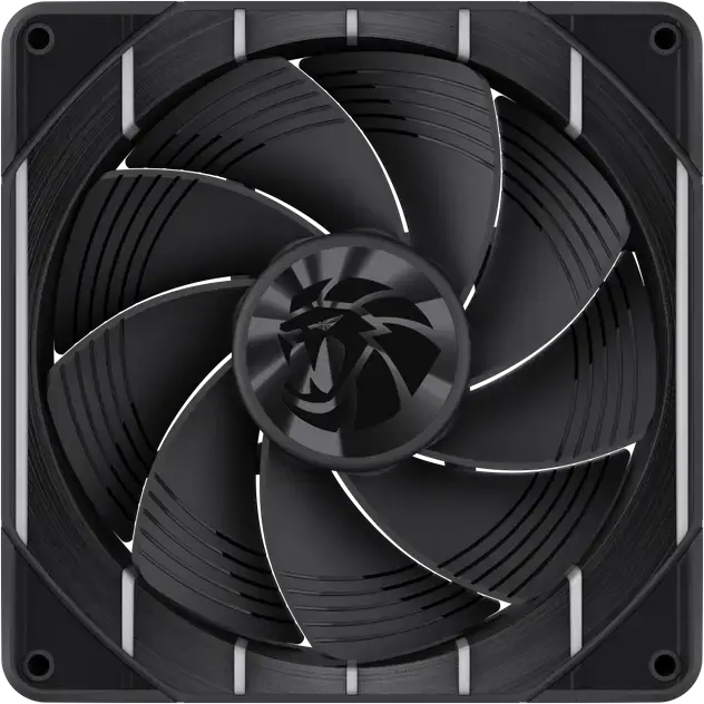 Корпусный вентилятор GAMEMAX Tornado T12 Reversed ARGB, 120мм, PWM, 800-2200 об/мин, 66.89 CFM, гидродинамический подшипник, черный