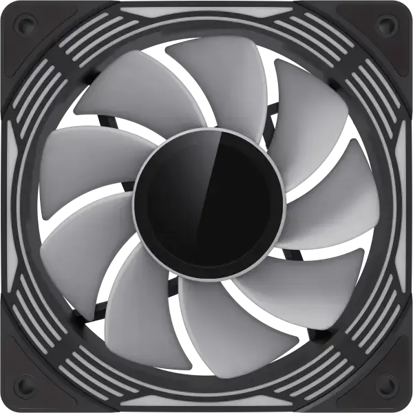 Ventilator PC GAMEMAX FN12A-C8I-R 120mm ARGB, Pale Inversate, PWM, Rulment Hidraulic, 800-1600 RPM, Negru