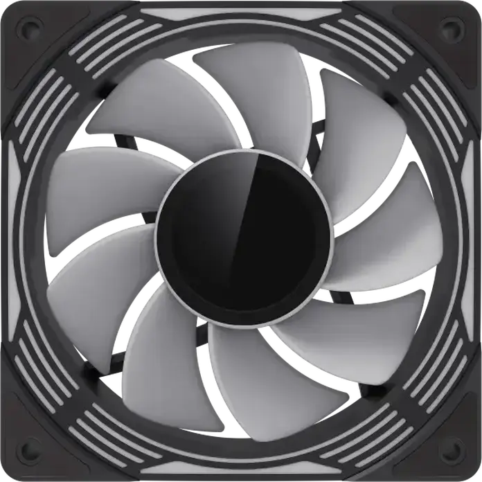 Ventilator PC GAMEMAX FN12A-C8I-R 120mm ARGB, Pale Inversate, PWM, Rulment Hidraulic, 800-1600 RPM, Negru