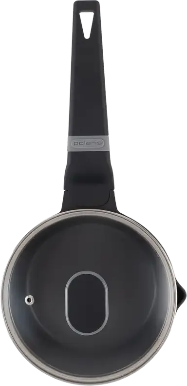 Polaris Stein-16SP Saucepan with Glass Lid, 1.45L, 16cm, Aluminum with Eco Shell-3X Non-Stick Coating, Grey