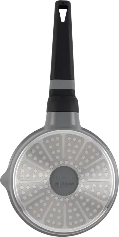 Polaris Stein-16SP Saucepan with Glass Lid, 1.45L, 16cm, Aluminum with Eco Shell-3X Non-Stick Coating, Grey