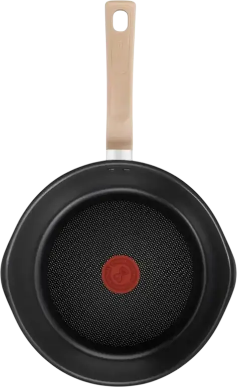 Tefal G1678704 One Pick Pot Pan 24 cm Deep Frying Pan with Glass Lid, Set of 2 Pieces, Titanium Non-Stick Aluminum, Induction Compatible, Beige