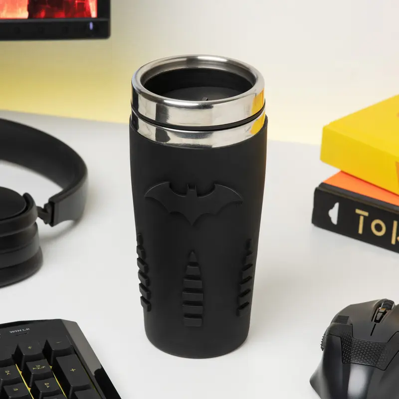 Термокружка Paladone DC Batman Travel Mug V2 PP4380BMV3, 450мл из нержавеющей стали с двойными стенками, герметичный стакан BPA-free, черный