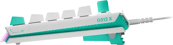 Механическая игровая клавиатура Logitech G512 X 75, белые тактильные переключатели, формат 75%, RGB-подсветка, авиационный алюминий, белая, проводная USB