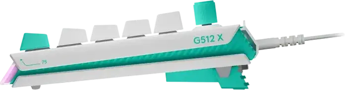 Механическая игровая клавиатура Logitech G512 X 75, белые тактильные переключатели, формат 75%, RGB-подсветка, авиационный алюминий, белая, проводная USB