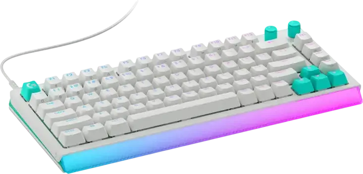 Механическая игровая клавиатура Logitech G512 X 75, белые тактильные переключатели, формат 75%, RGB-подсветка, авиационный алюминий, белая, проводная USB