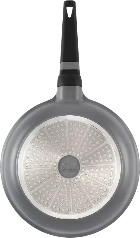 Сковорода Polaris Stein из литого алюминия 26 см, высота стенок 6 см, с антипригарным покрытием Eco Shell-3X, для индукционных плит, серая