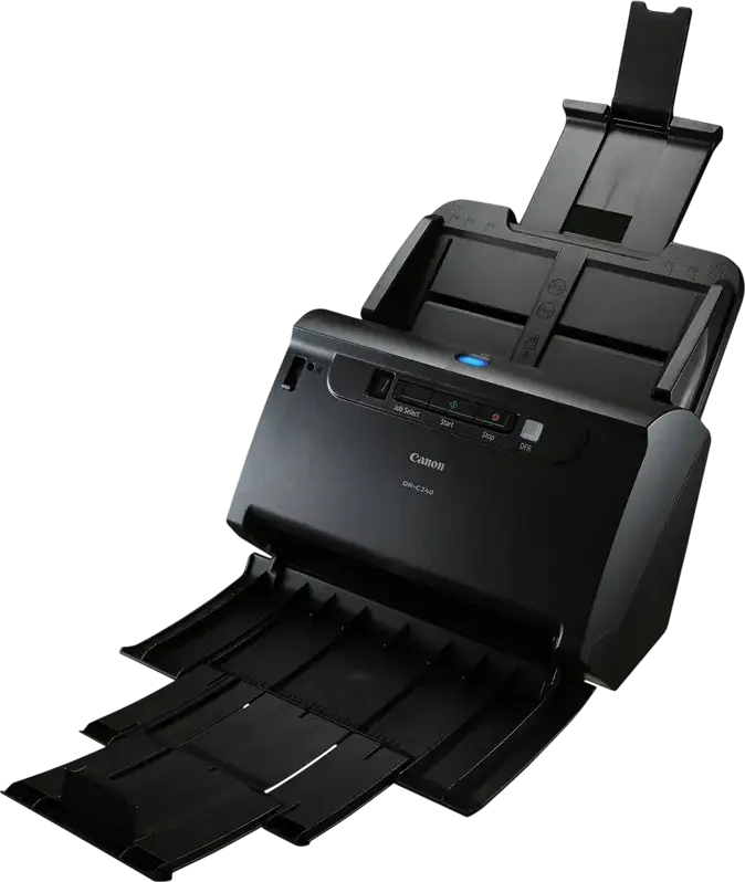 Canon imageFORMULA DR-C240 Desktop Sheet Fed Document Scanner with 60-Sheet ADF, Duplex Scanning, 600 dpi, 45 ppm, USB 2.0, Black