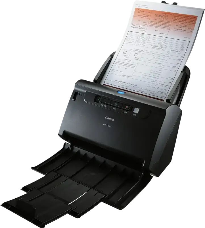 Canon imageFORMULA DR-C240 Desktop Sheet Fed Document Scanner with 60-Sheet ADF, Duplex Scanning, 600 dpi, 45 ppm, USB 2.0, Black