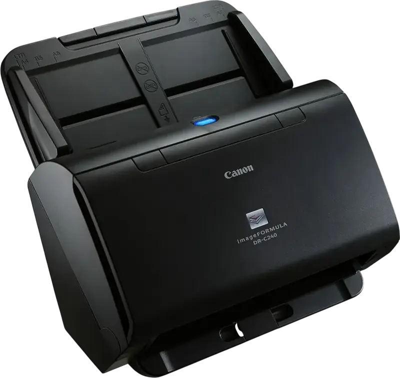 Canon imageFORMULA DR-C240 Desktop Sheet Fed Document Scanner with 60-Sheet ADF, Duplex Scanning, 600 dpi, 45 ppm, USB 2.0, Black