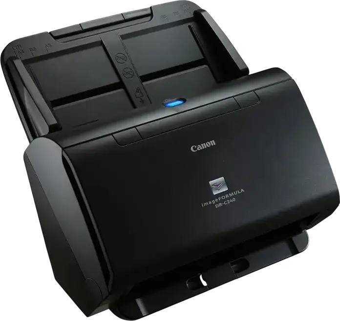 Canon imageFORMULA DR-C240 Desktop Sheet Fed Document Scanner with 60-Sheet ADF, Duplex Scanning, 600 dpi, 45 ppm, USB 2.0, Black