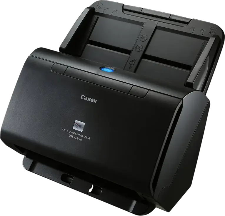 Canon imageFORMULA DR-C240 Desktop Sheet Fed Document Scanner with 60-Sheet ADF, Duplex Scanning, 600 dpi, 45 ppm, USB 2.0, Black