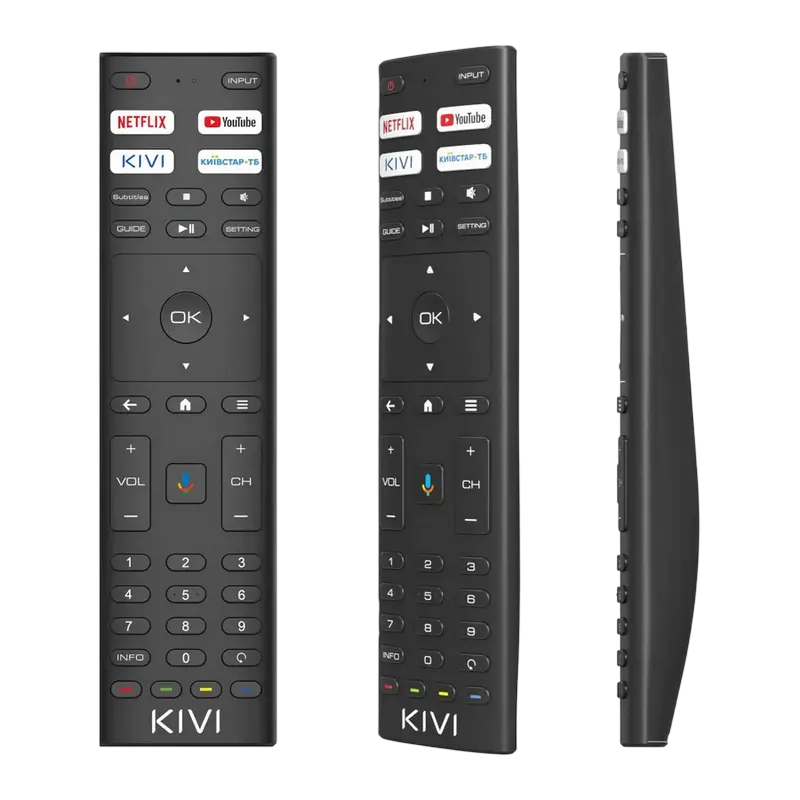 Televizor Smart KIVI 43U7000MB QLED 43 inch, 4K UHD 3840x2160, Android TV, Google Assistant, Dolby Audio, Design fara rame pe 3 laturi, Negru