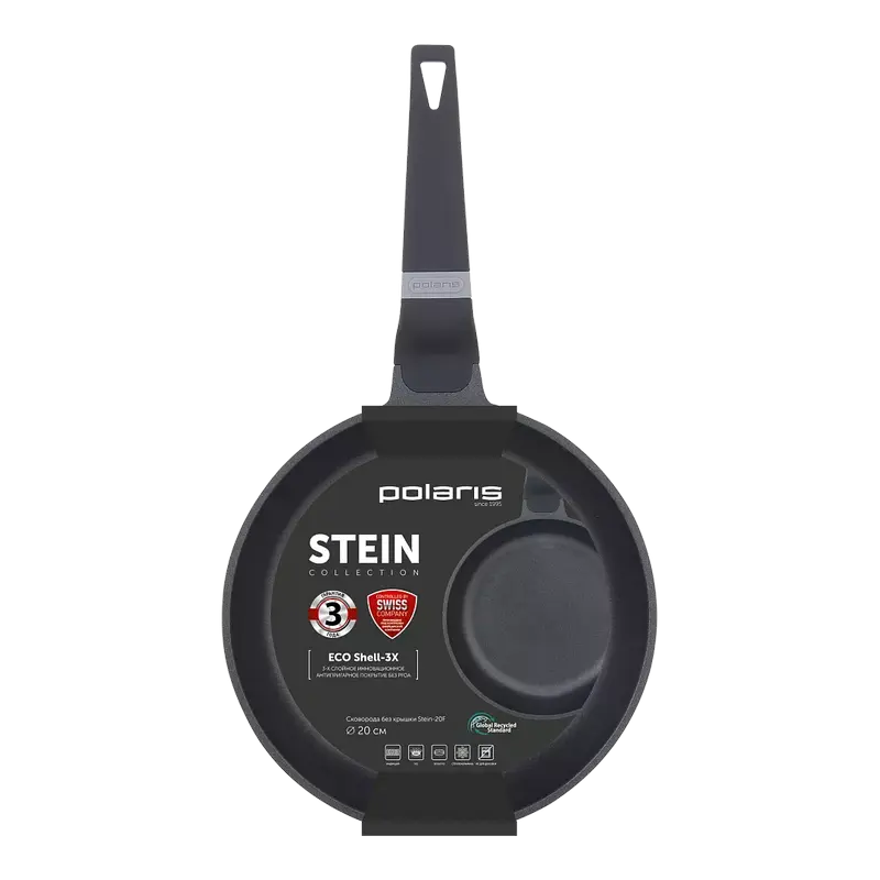 Polaris Stein Cast Aluminum Frypan with Ceramic Anti-stick Coating, Induction Compatible, Grey