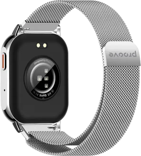 Proove Elysium Smart Watch, 2.04-inch AMOLED Display, Aircraft Alloy Case, Diamond-coated Glass, Milanese Loop Strap, IP68 Water Resistant, Silver