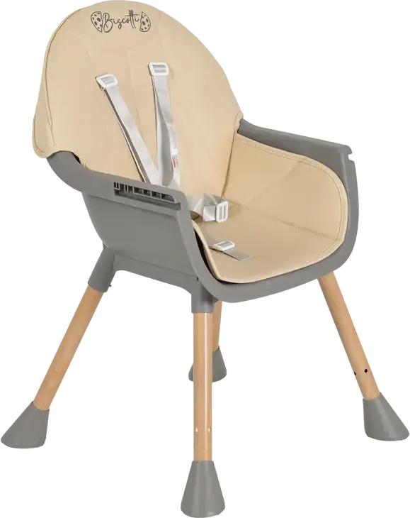 Scaun de Toaleta Moni Biscotti 2-in-1, Scaun pentru Copii si Toddler, Centura de Siguranta in 5 Puncte, Tava Dubla Detasabila, Piele PU, Picioare Efect Lemn