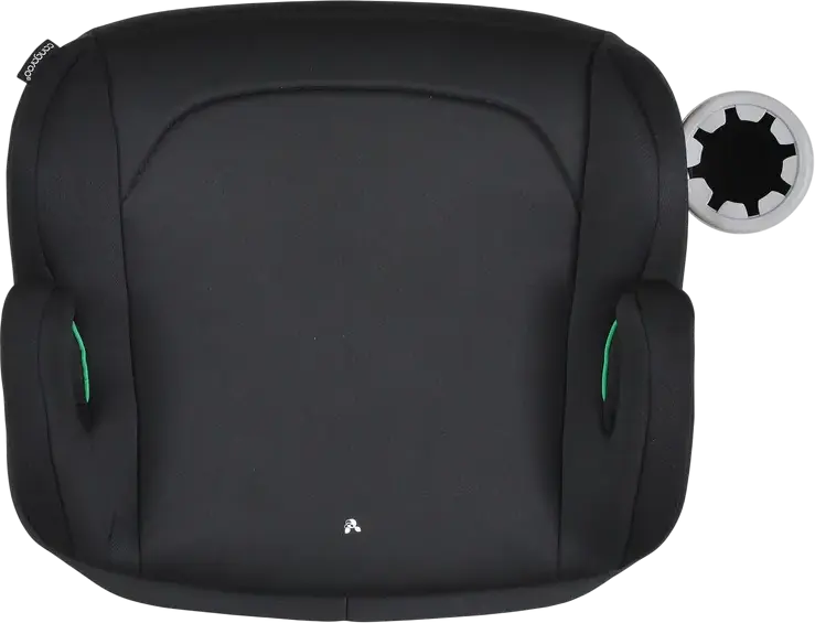 Scaun Booster Moni I-Swift Cangaroo, Grupa 3, 22-36 kg, 125-150 cm, 6-12 ani, Instalare Isofix, Certificare i-Size, cu suport pahar integrat, Negru