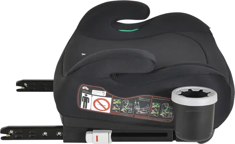 Scaun Booster Moni I-Swift Cangaroo, Grupa 3, 22-36 kg, 125-150 cm, 6-12 ani, Instalare Isofix, Certificare i-Size, cu suport pahar integrat, Negru