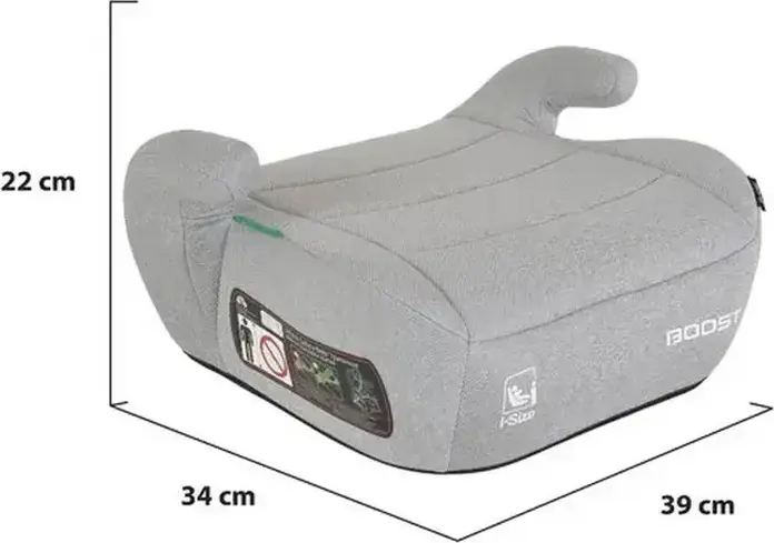 Moni Boost Universal Booster Seat Group 2/3 for Children 15-36 kg, 125-150 cm, i-Size Standard, Forward Facing, Dark Grey