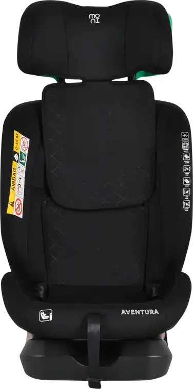 Автокресло Moni Aventura R129 i-Size 40-150 см 0-36 кг 0-12 лет, Черный, с боковой защитой Side Guard и подголовником на 17 позиций