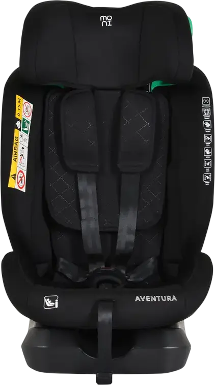 Автокресло Moni Aventura R129 i-Size 40-150 см 0-36 кг 0-12 лет, Черный, с боковой защитой Side Guard и подголовником на 17 позиций